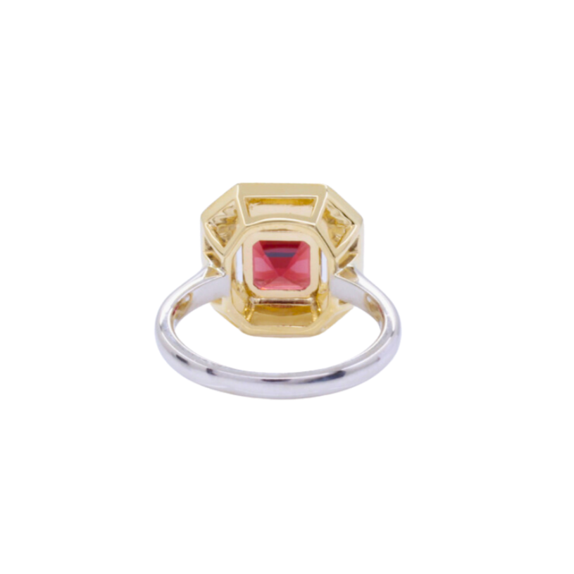 9K Two Tone Dress Ring (Yellow Gold Top with White Gold Band)