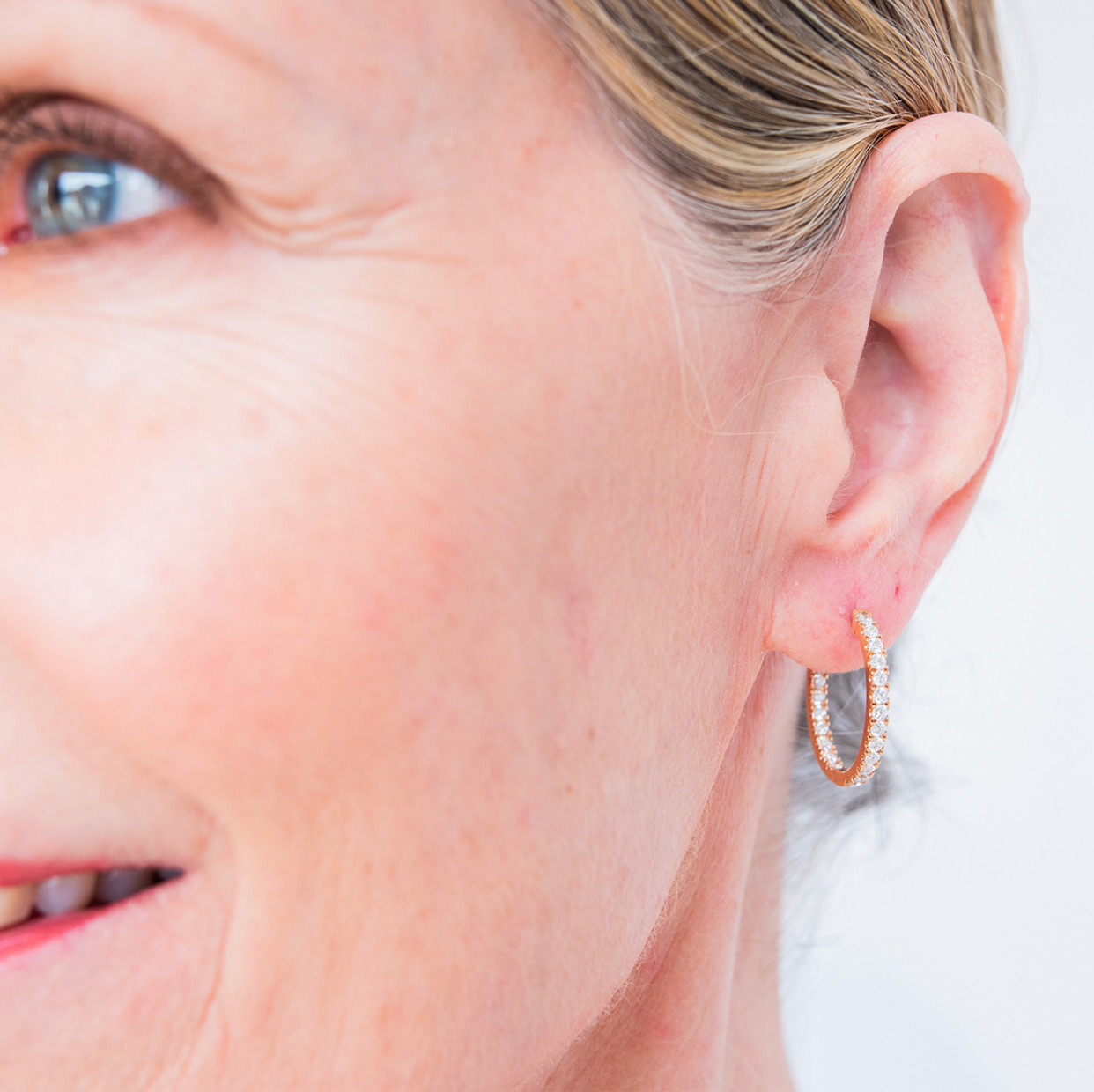 18K Rose Gold Natural Diamonds Earrings