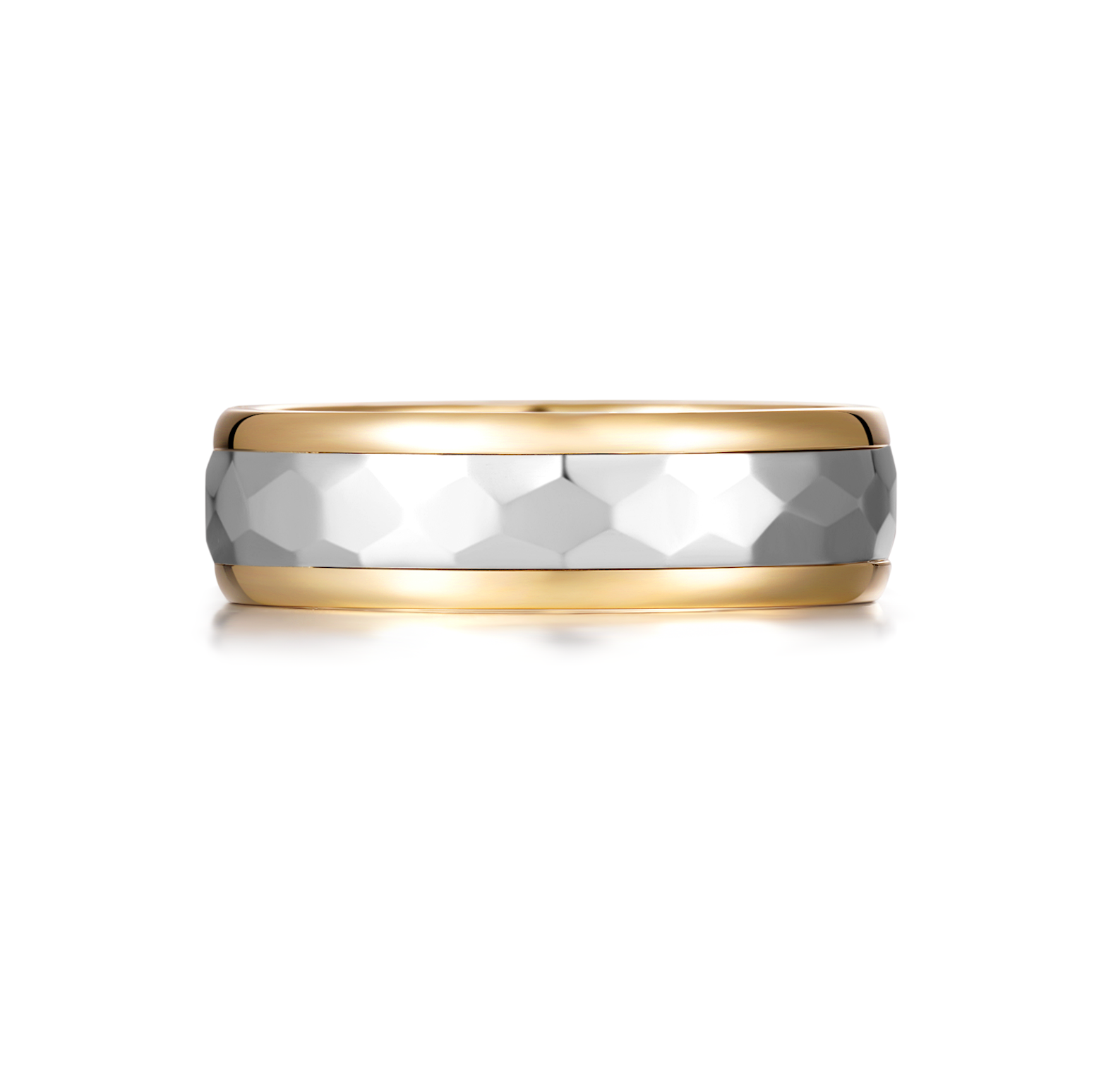 Gents Wedding Ring, 18K Yellow Gold and Platinum