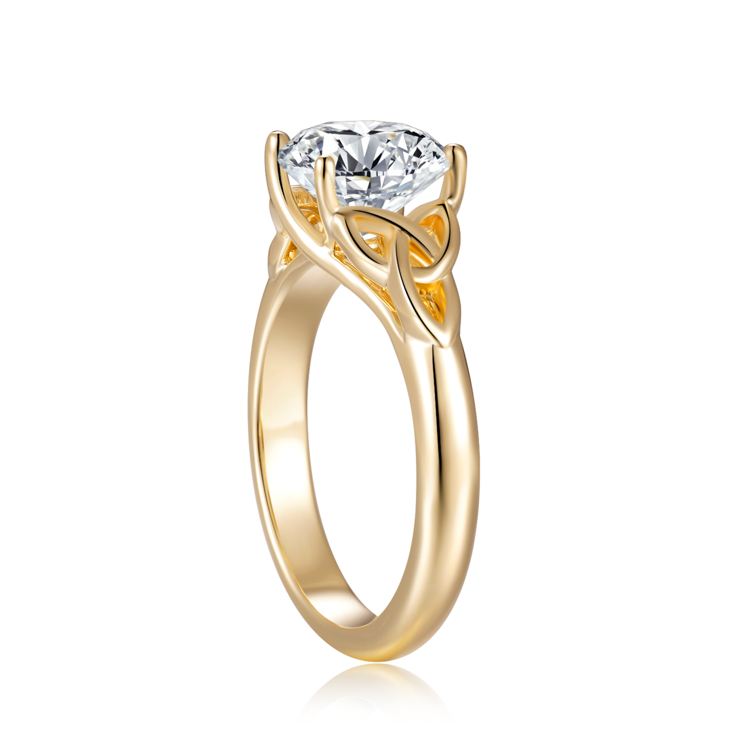 9K Yellow Gold Engagement Ring with 1.5ct Lab Grown Diamond