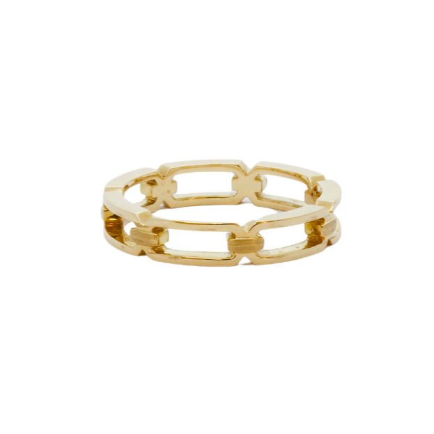 RING | 9K Yellow Gold Chunky Chain Links Ring