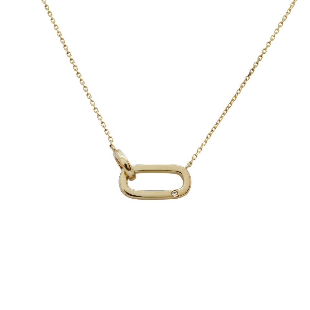 Link Charm Necklace with Diamond