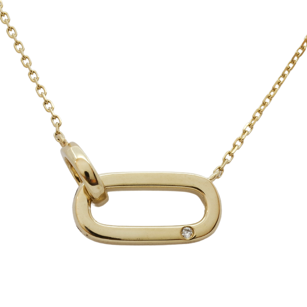 Link Charm Necklace with Diamond