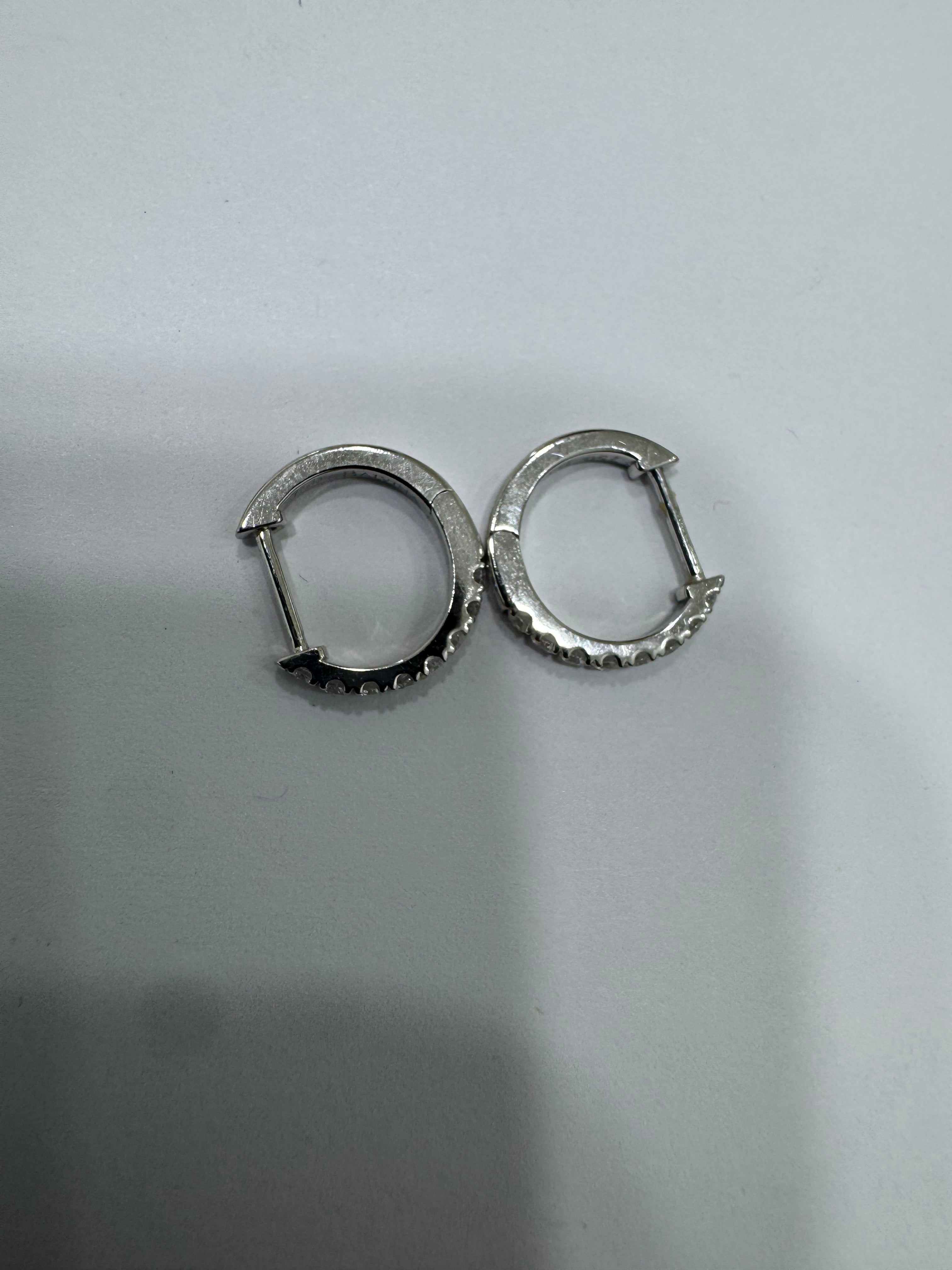 Earrings | Diamond Huggies 18K White Gold Natural