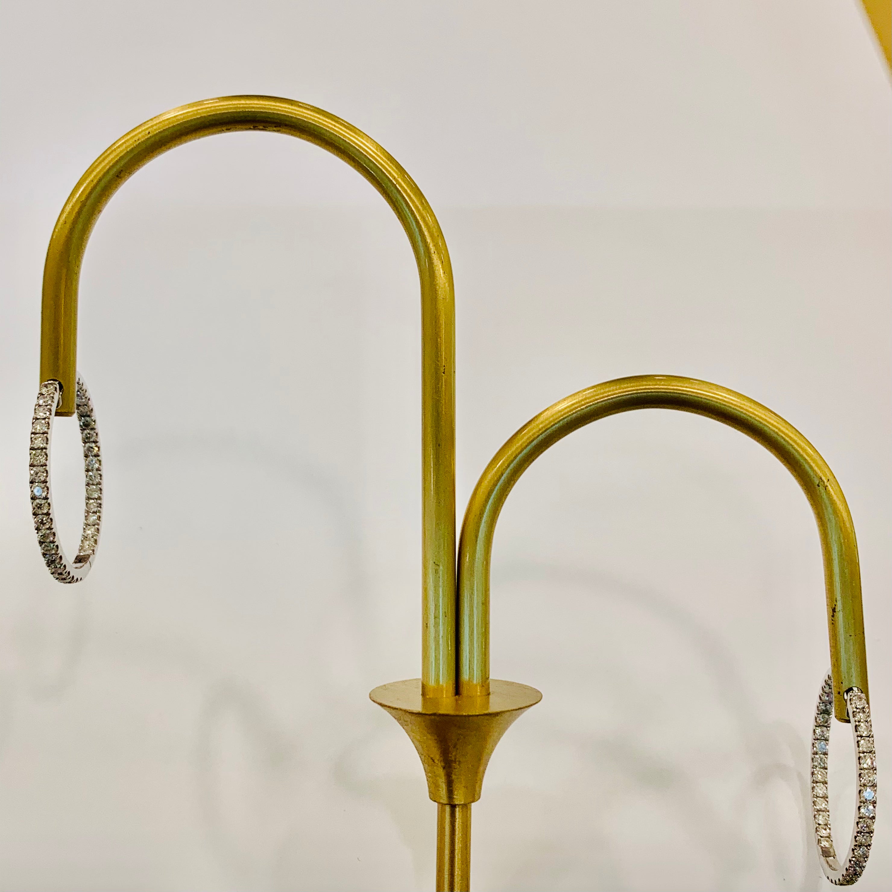 18K White Gold Diamond Hoop Earrings