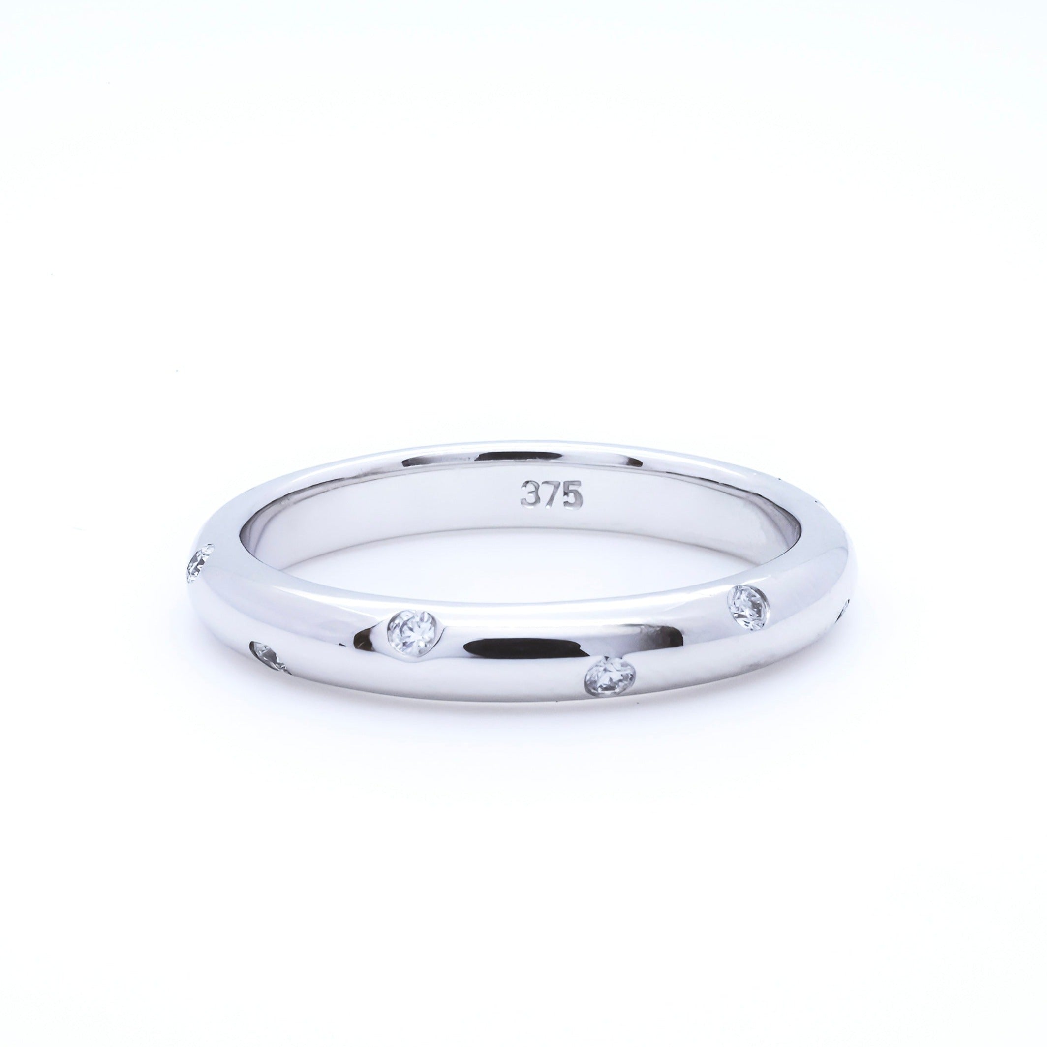 9K White Gold Diamonds Ring