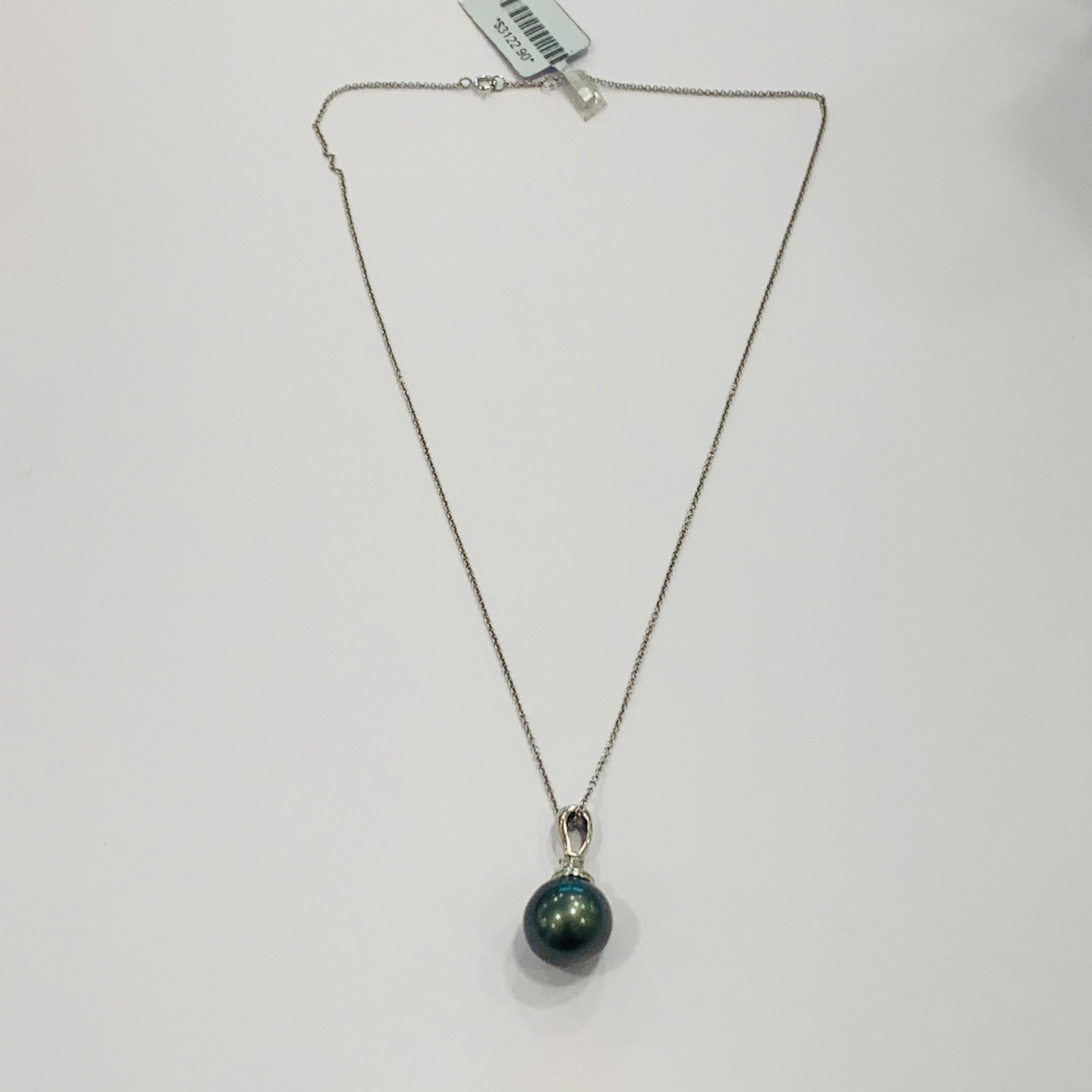 Platinum Diamonds Freshwater Pearl Pendant Necklace