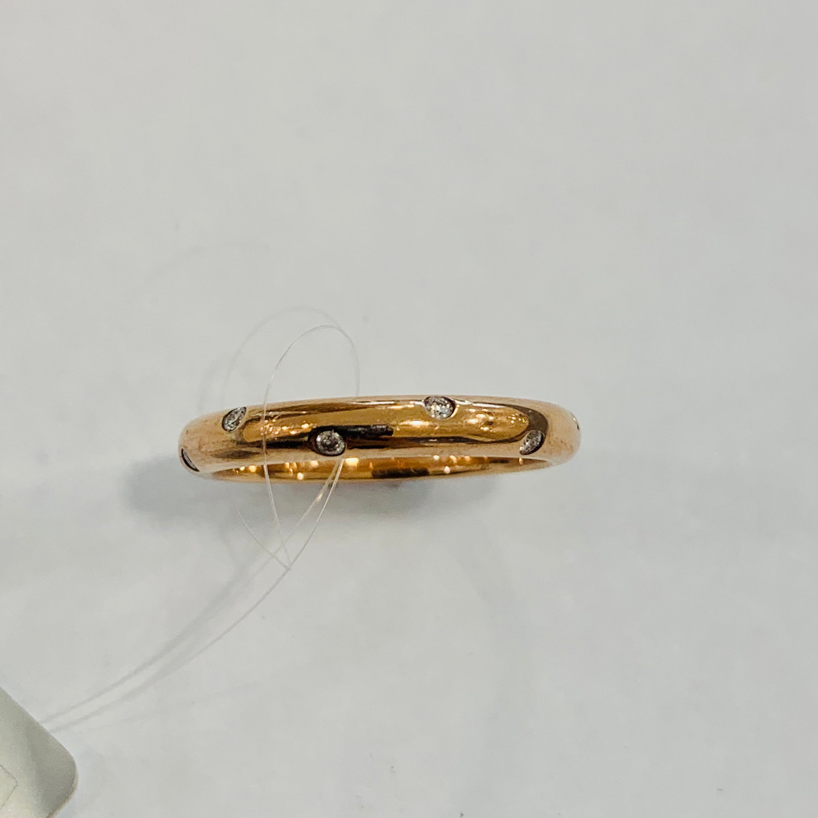 9K Rose Gold Ring with 12-Point Diamonds