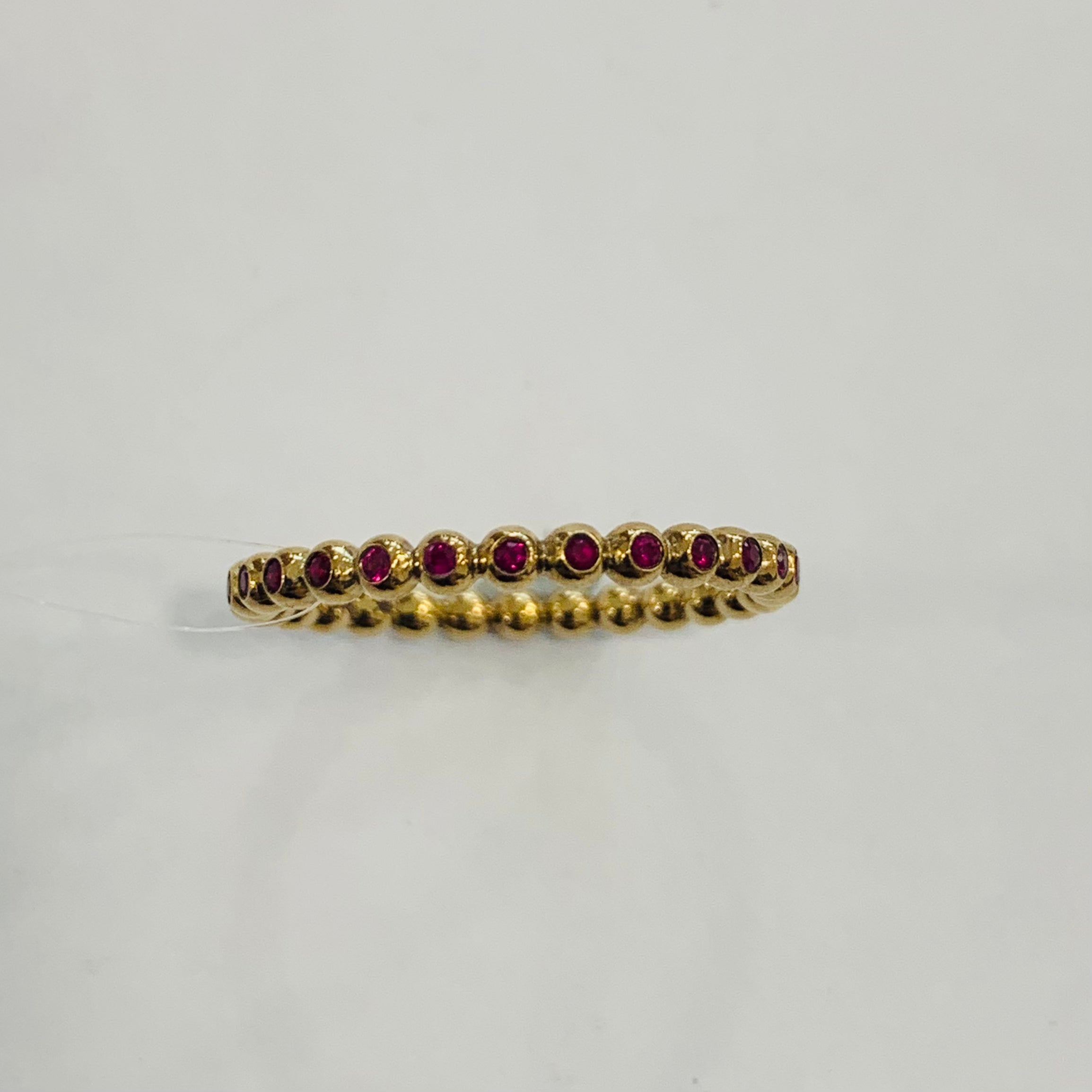 9K Rose Gold Kate Ring with 28 Natural Rubies