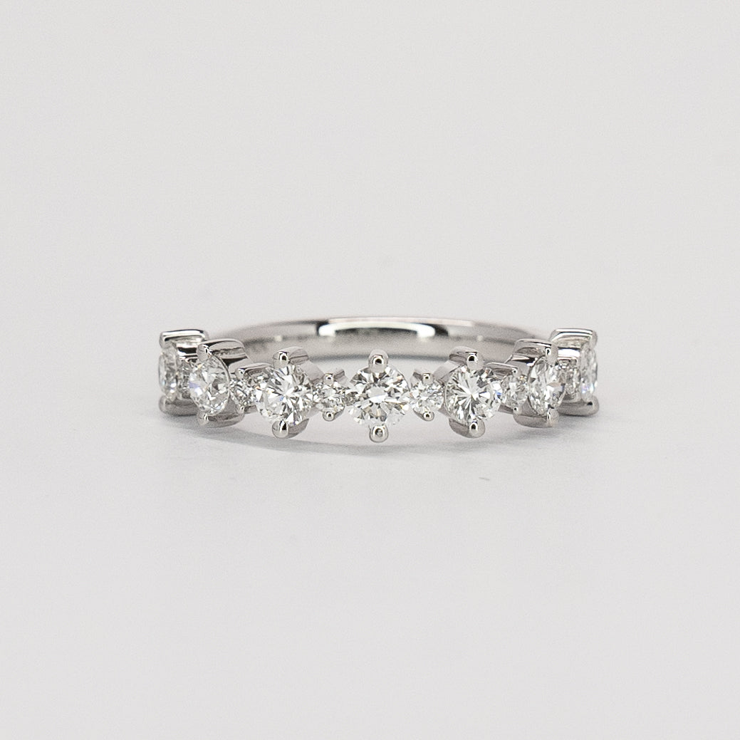 Stacking Band | 18 Karat White Gold | Natural Diamonds