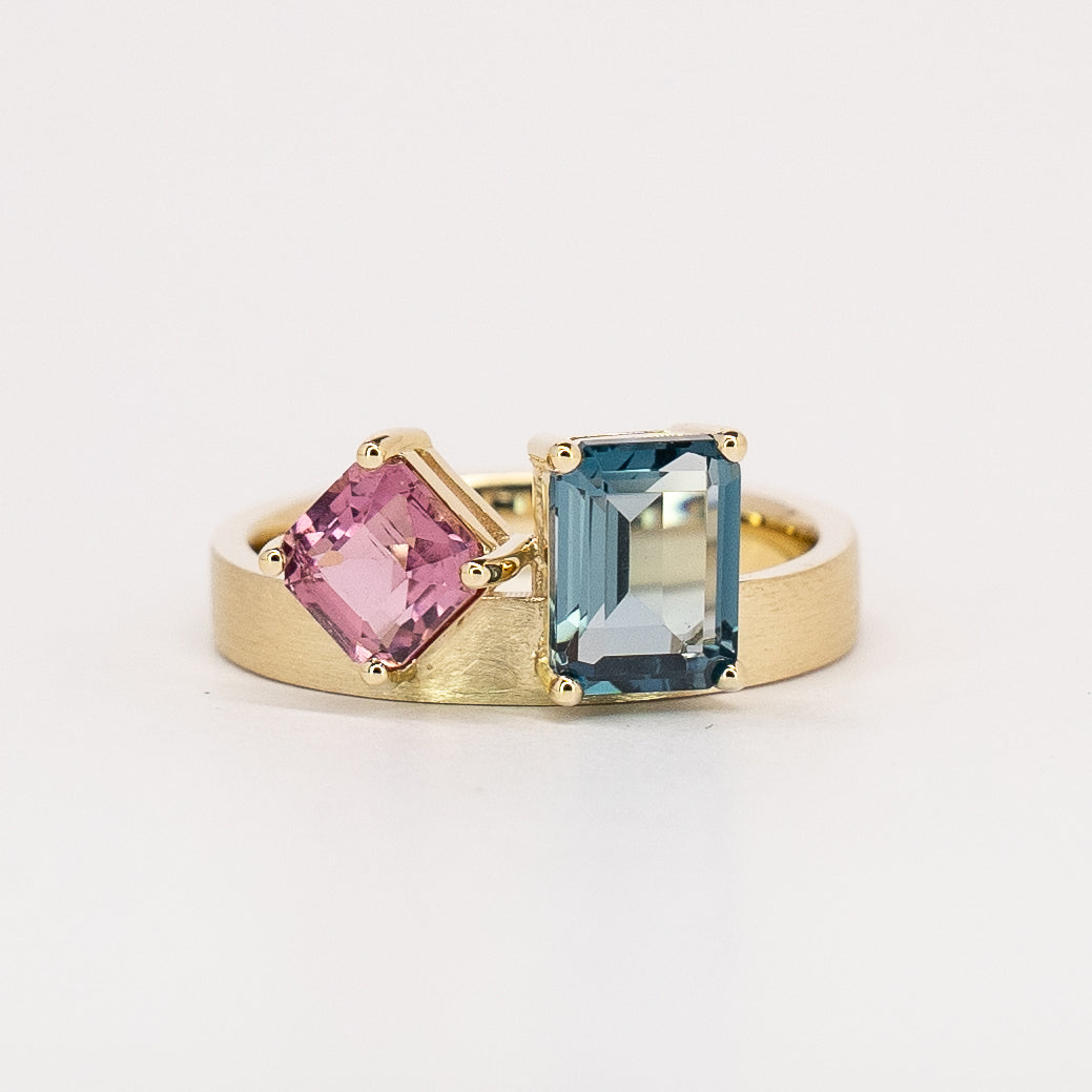 Ring | 9 Karat Yellow Gold | Topaz & Tourmaline
