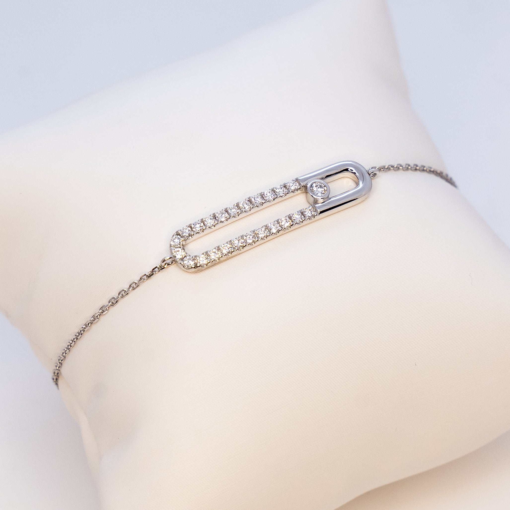 Bracelet | Lab-created Diamonds | 9 Karat White Gold