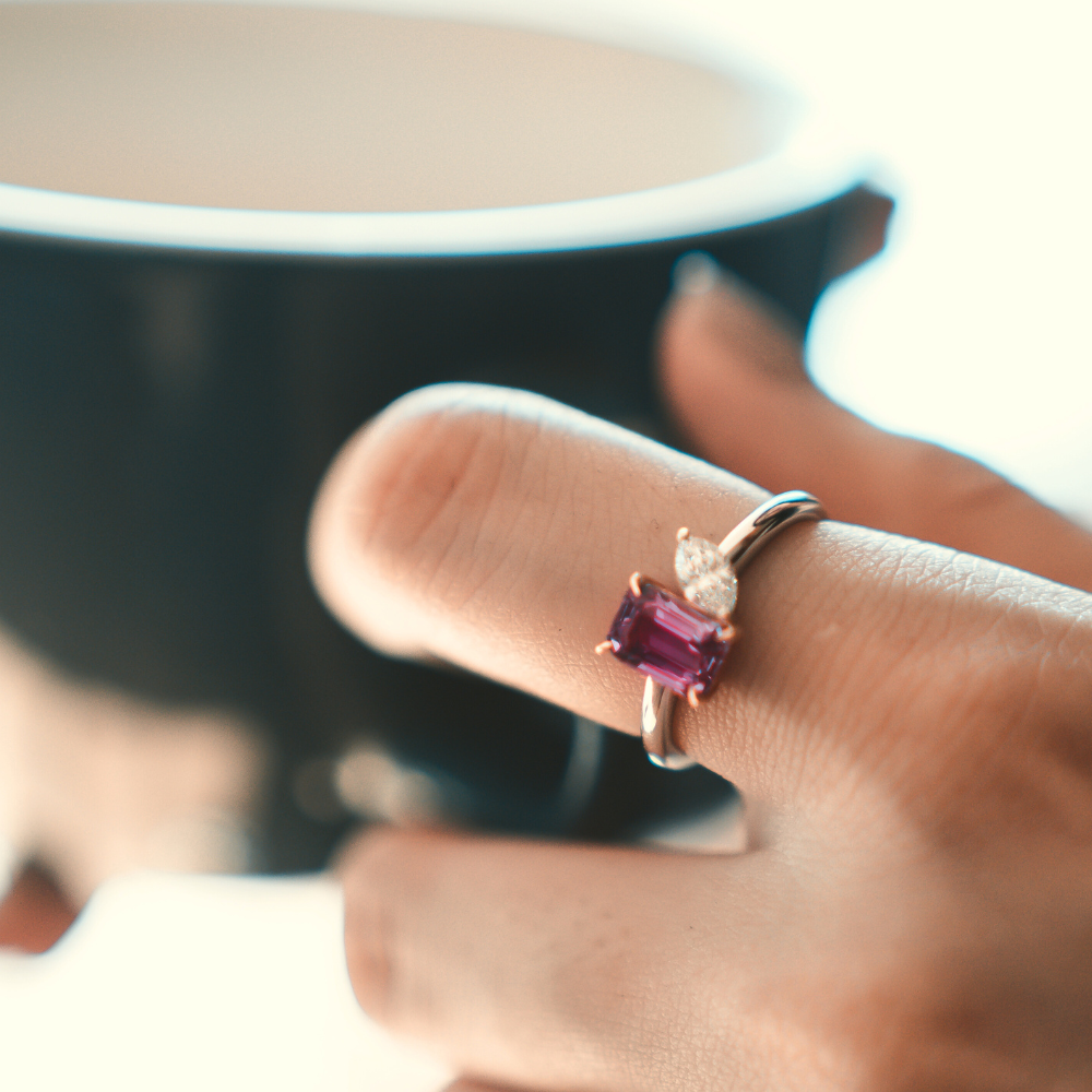 RING | Pink Sapphire & Diamond Ring - Baivina Jewellers