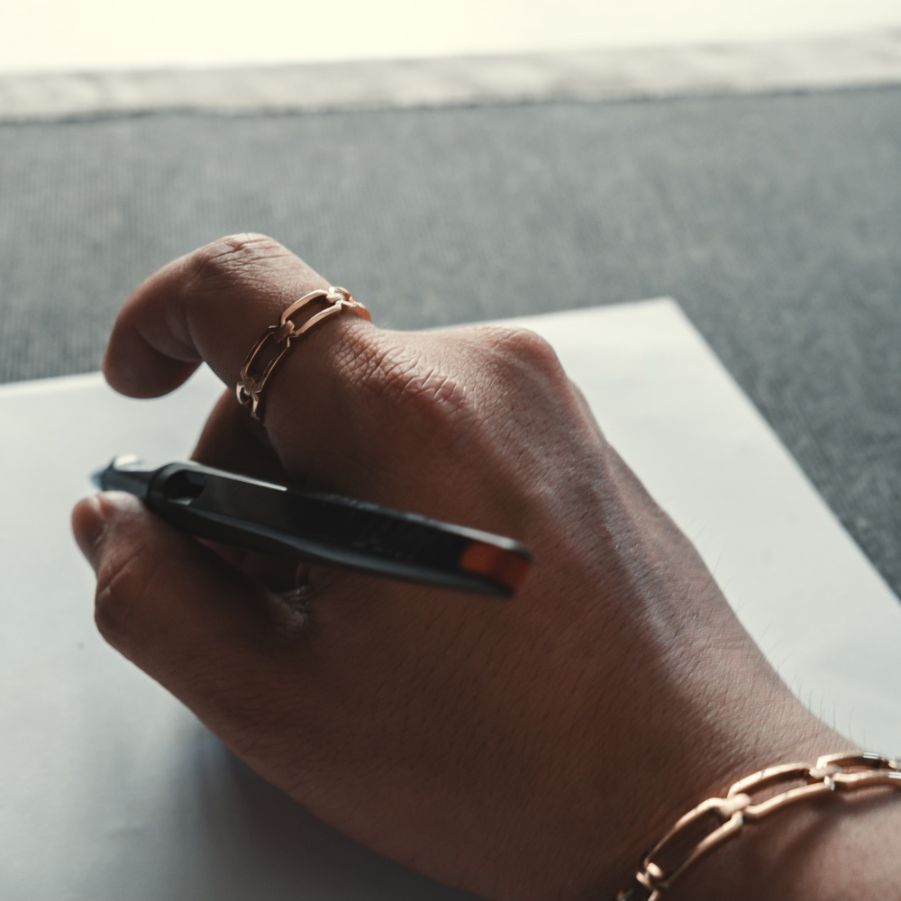 RING | 9K Yellow Gold Chunky Chain Links Ring