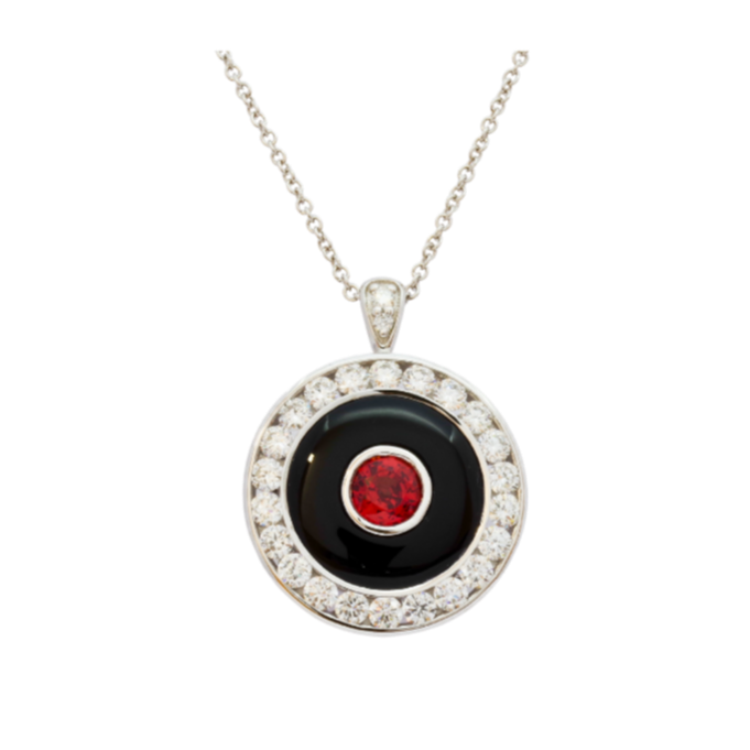 Convertible Orange Sapphire Pendant and Ring