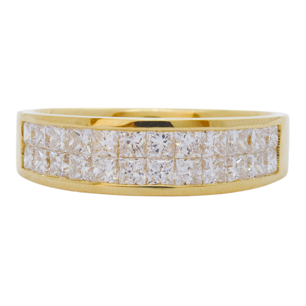 RING | 18K Yellow Gold Invisible Set Diamond Ring