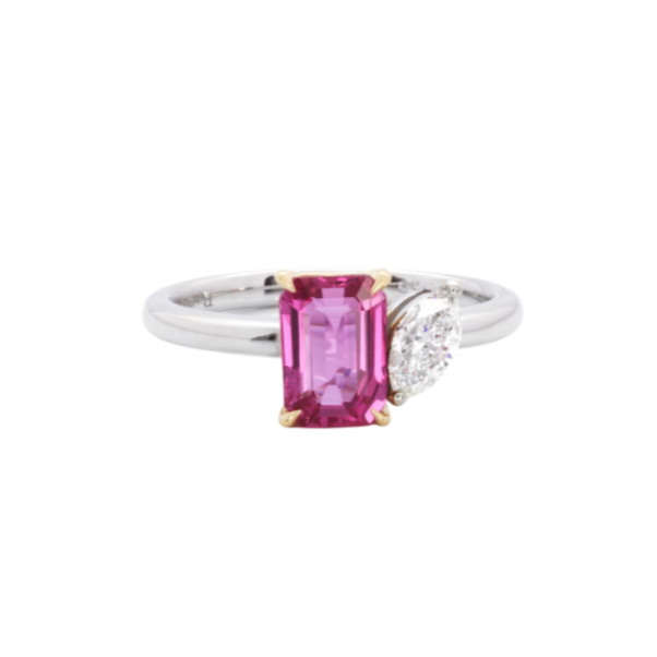 RING | Pink Sapphire & Diamond Ring - Baivina Jewellers