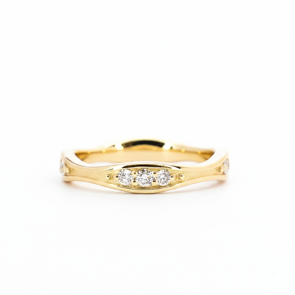 Stacking Band | 18 Karat Yellow Gold | Natural Diamonds
