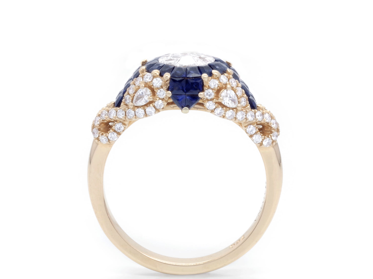 RING | 18K Rose Gold Aphrodite Sapphire & Diamonds Ring