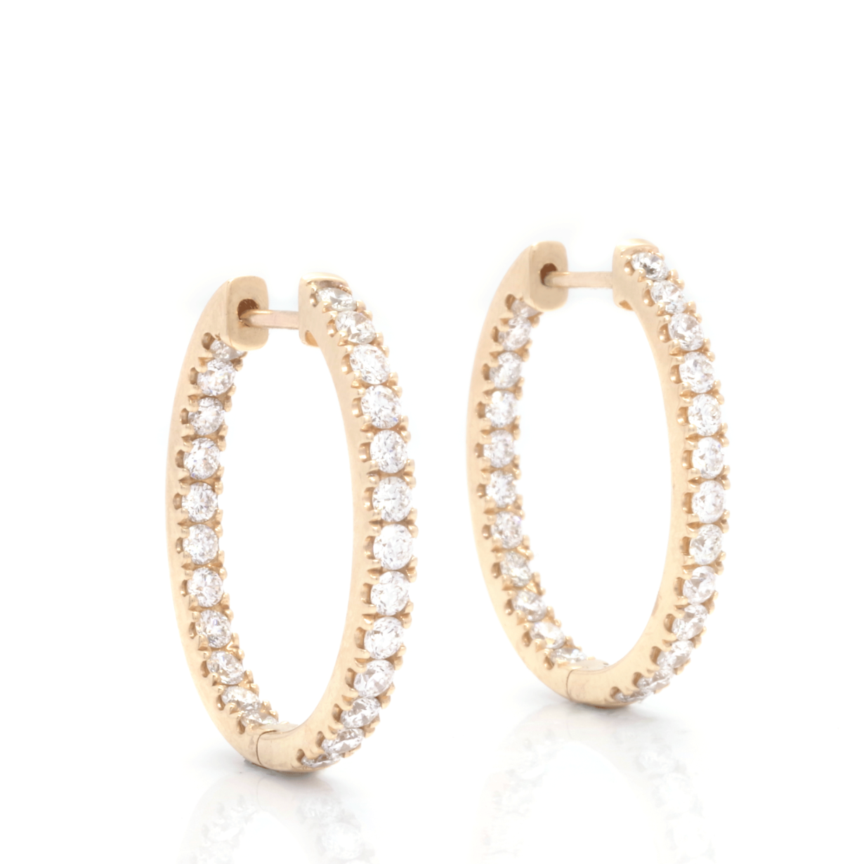 18K Rose Gold Natural Diamonds Earrings