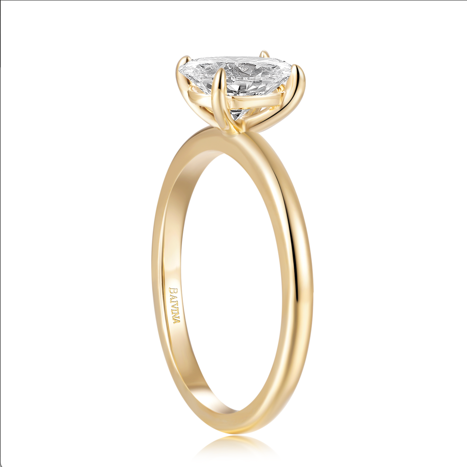 18K Yellow Gold Engagement Ring with 1.5ct Oval Lab-Grown Diamond