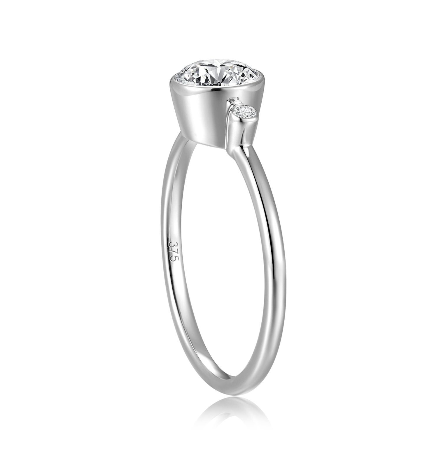 18K White Gold Round Engagement Ring with 0.40ct Diamond