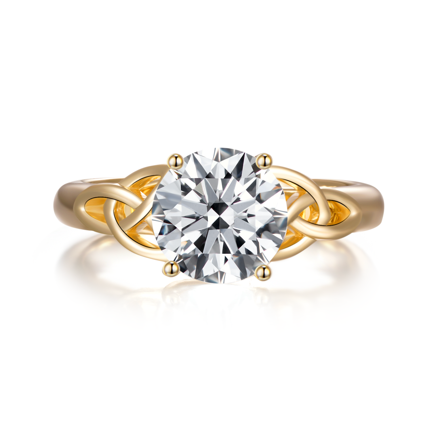 9K Yellow Gold Engagement Ring with 1.5ct Lab Grown Diamond