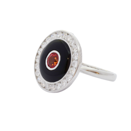 Convertible Orange Sapphire Pendant and Ring