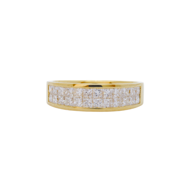 RING | 18K Yellow Gold Invisible Set Diamond Ring