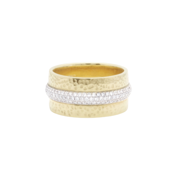 RING | Two Tone Chunky Ring with Diamonds - Baivina Jewellers