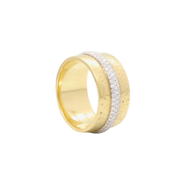 RING | Two Tone Chunky Ring with Diamonds - Baivina Jewellers