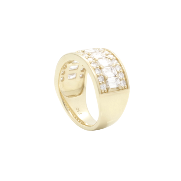RING | Thick Gold Band with Diamonds - Baivina Jewellers