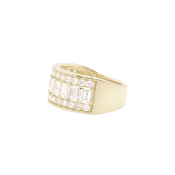 RING | Thick Gold Band with Diamonds - Baivina Jewellers