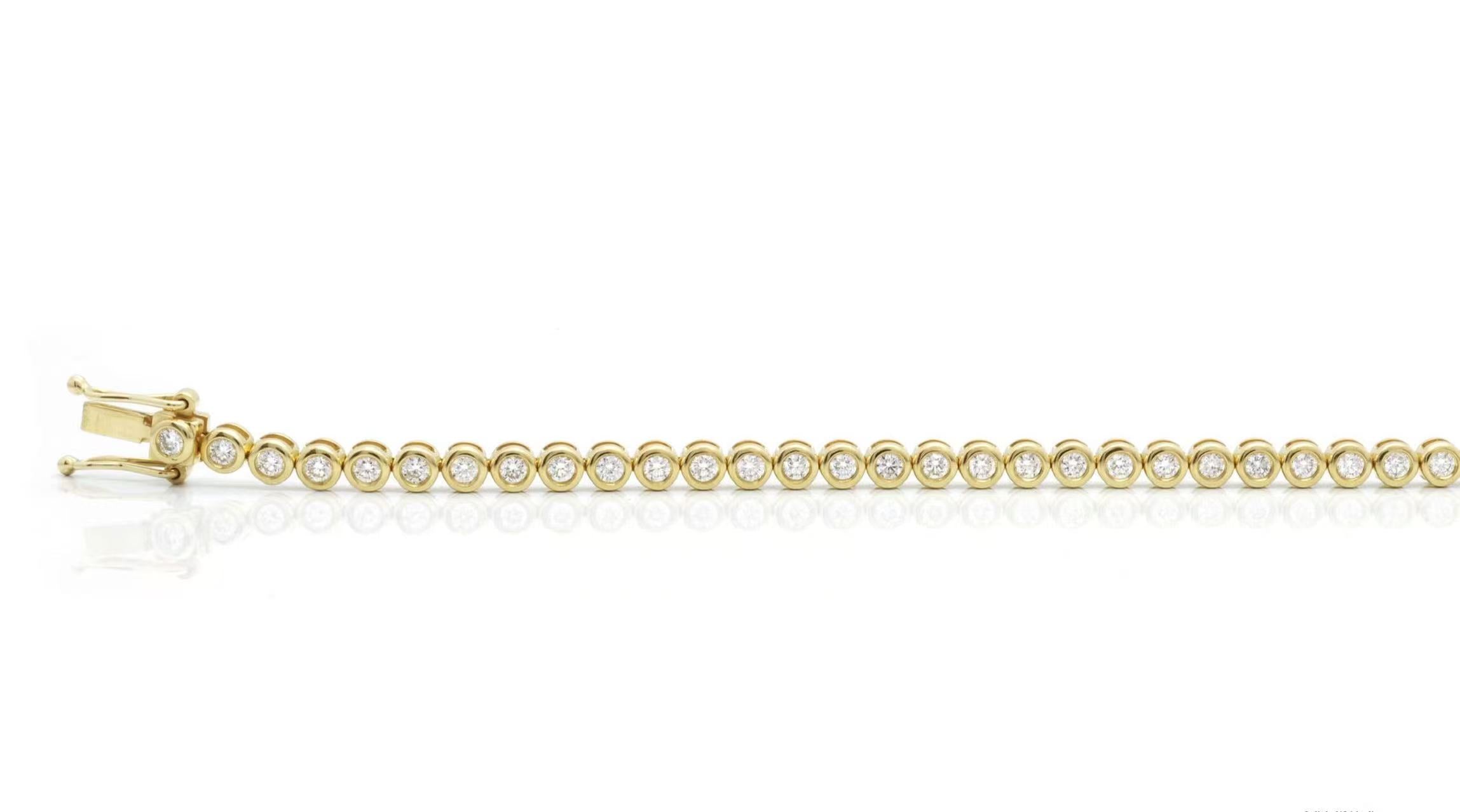 18K Yellow Gold Diamond Tennis Bracelet