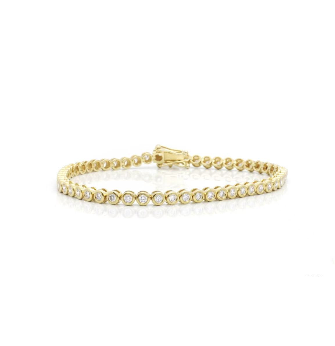 18K Yellow Gold Diamond Tennis Bracelet