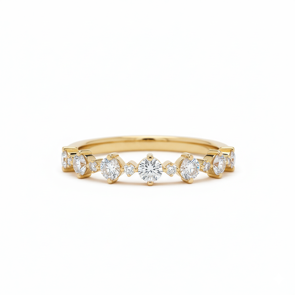 Stacking Band | 18 Karat Yellow Gold | Natural Diamonds