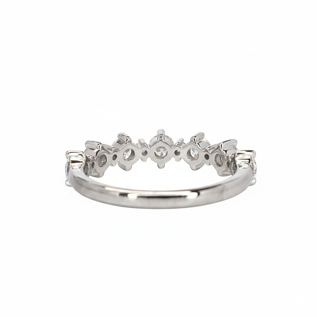 Stacking Band | 18 Karat White Gold | Natural Diamonds