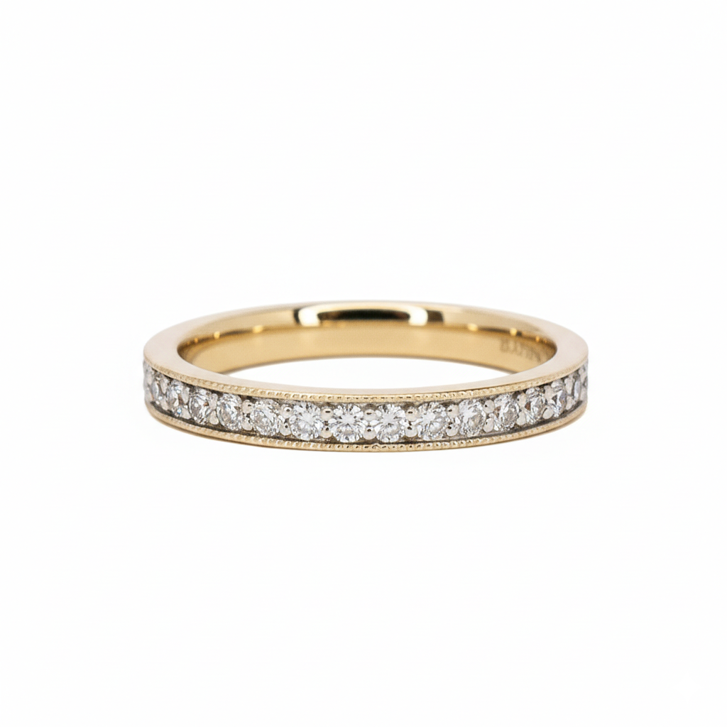 Band | 14 Karat Yellow Gold Band | Lab-created Diamonds