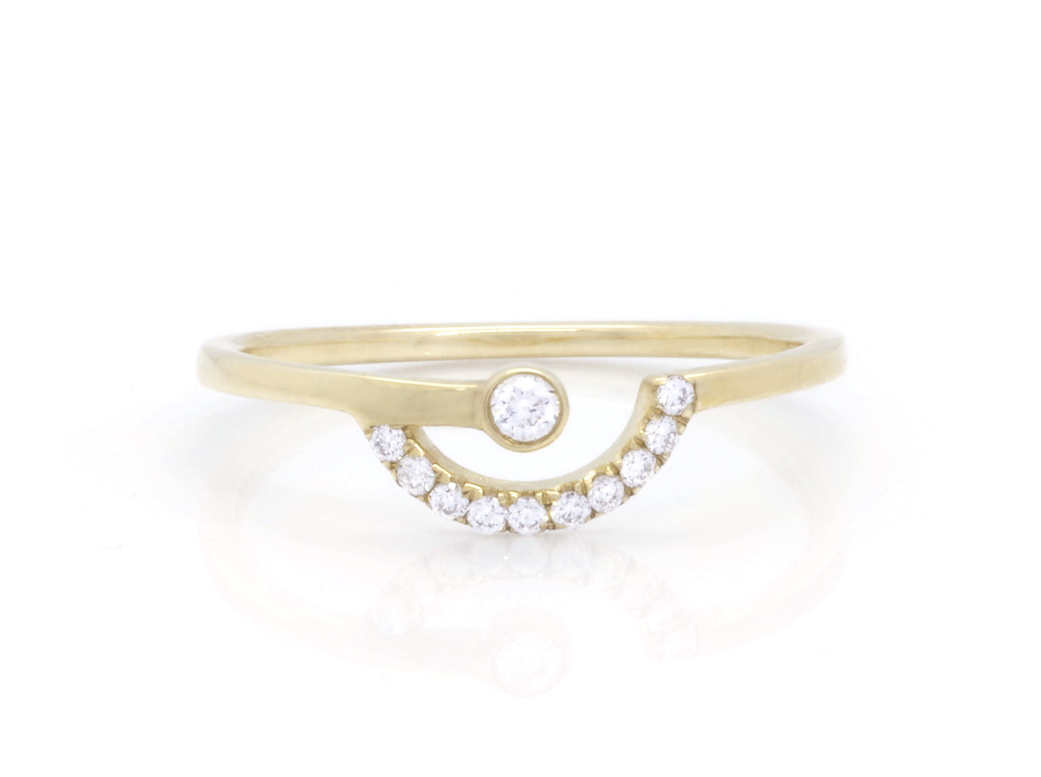 9K Yellow Gold Diamonds Ring