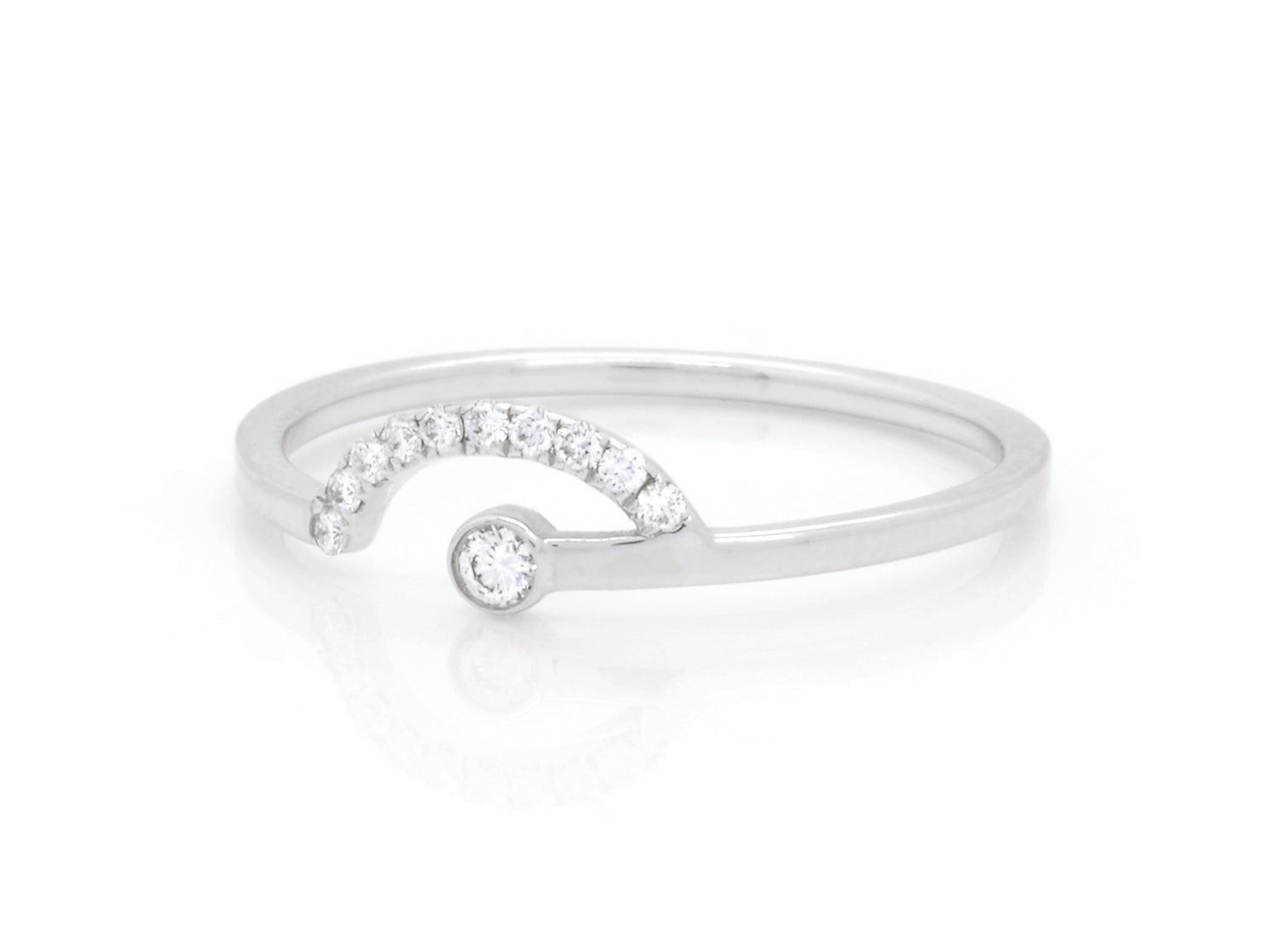 9K White Gold Diamonds Ring