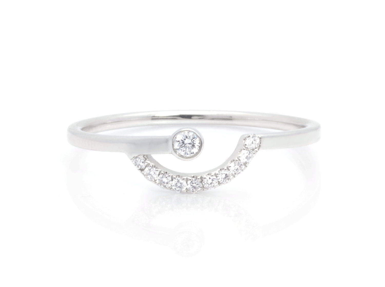 9K White Gold Diamonds Ring
