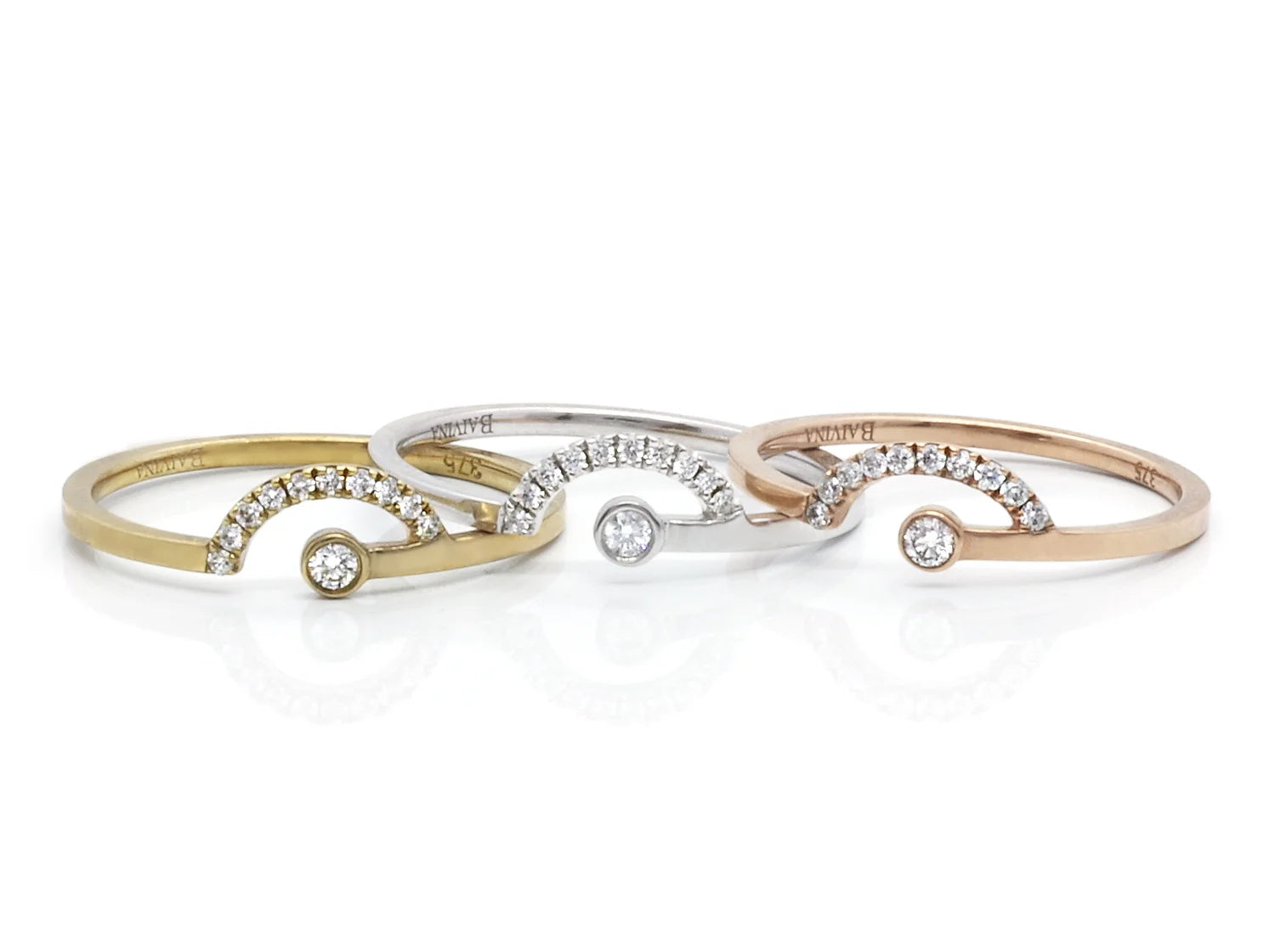 9K White Gold Diamonds Ring